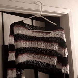 Current Mood shredded crop sweater